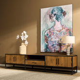 Tv meubel Denver | Mangohout en staal | 240 cm